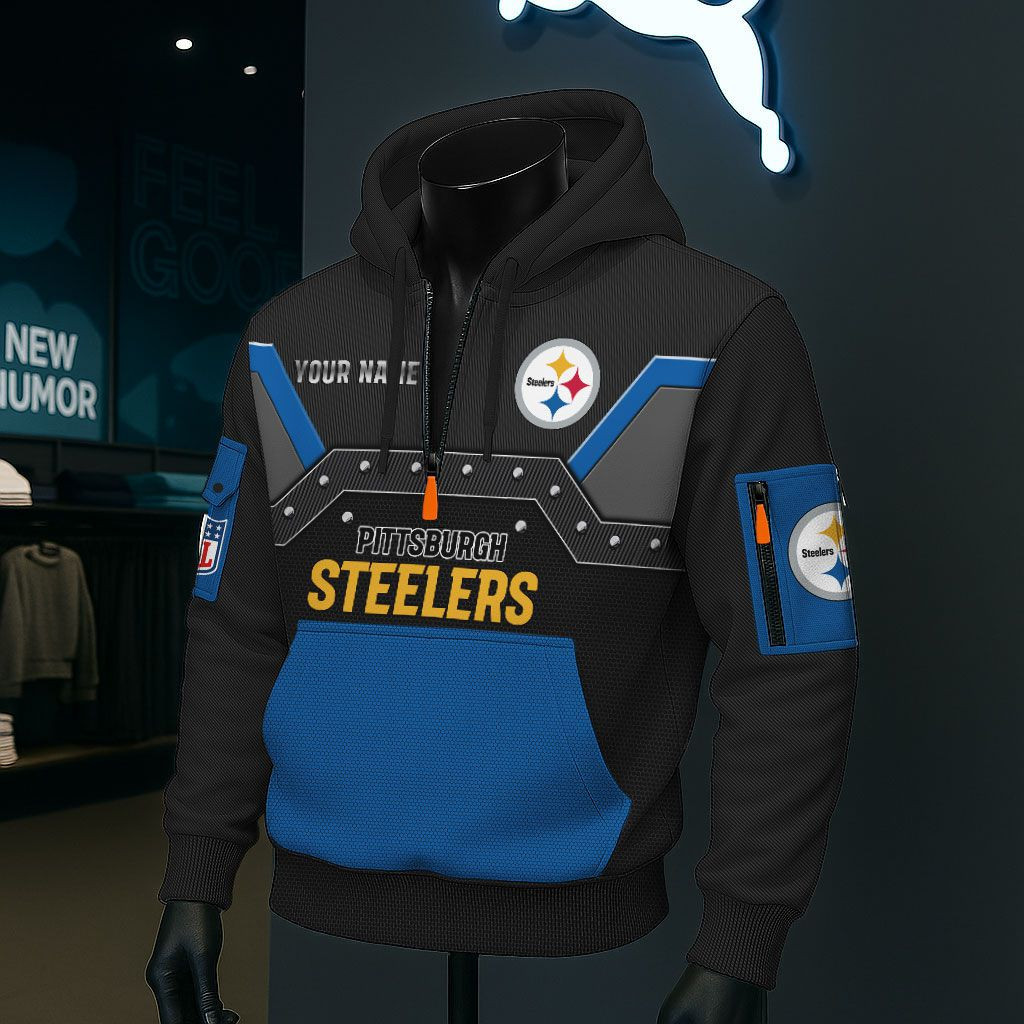 Pittsburgh Steelers NFL 3D Half-Zip Hoodie PB2OZ2T