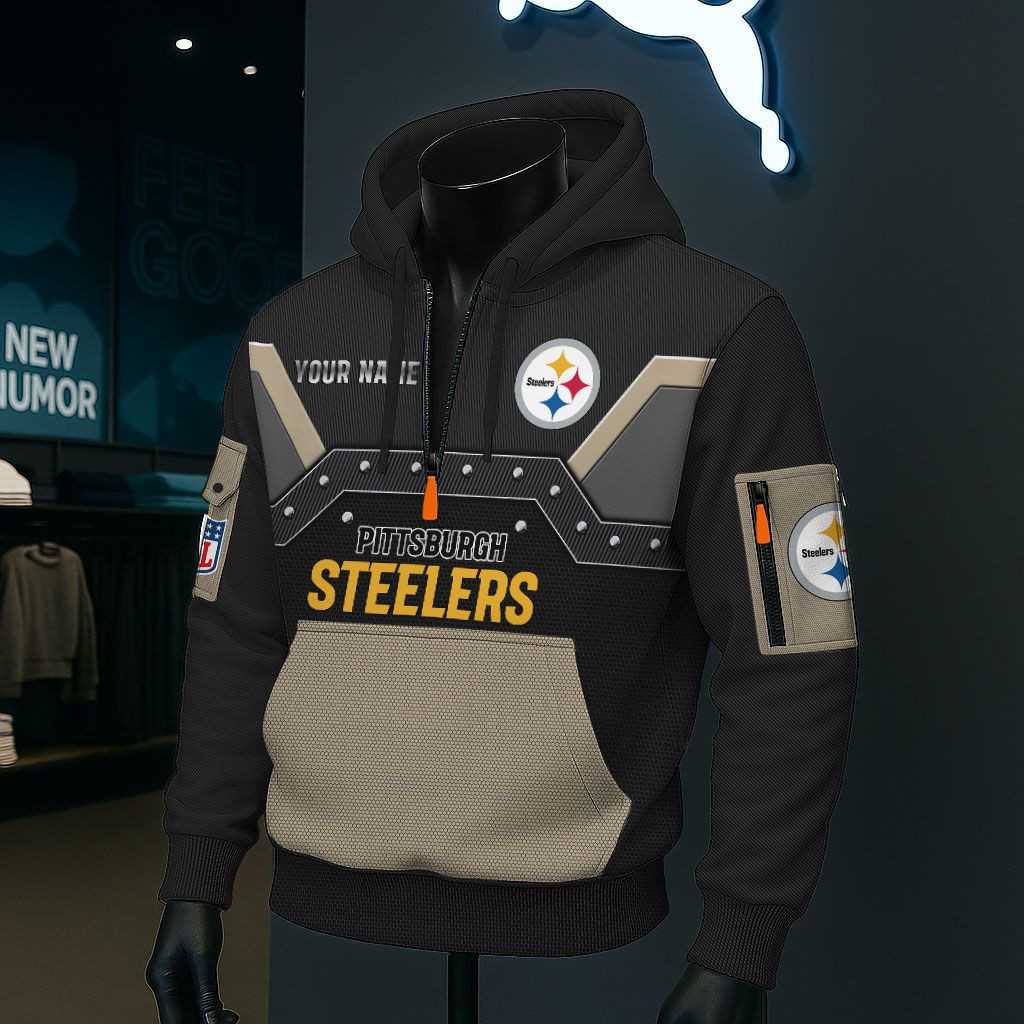 Pittsburgh Steelers NFL 3D Half-Zip Hoodie PB2OZ2T