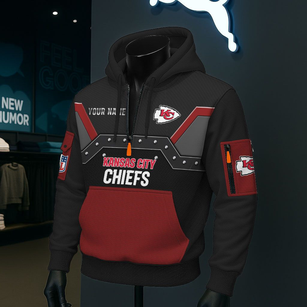 Kansas City Chiefs NFL 3D Half-Zip Hoodie PB6DYBB