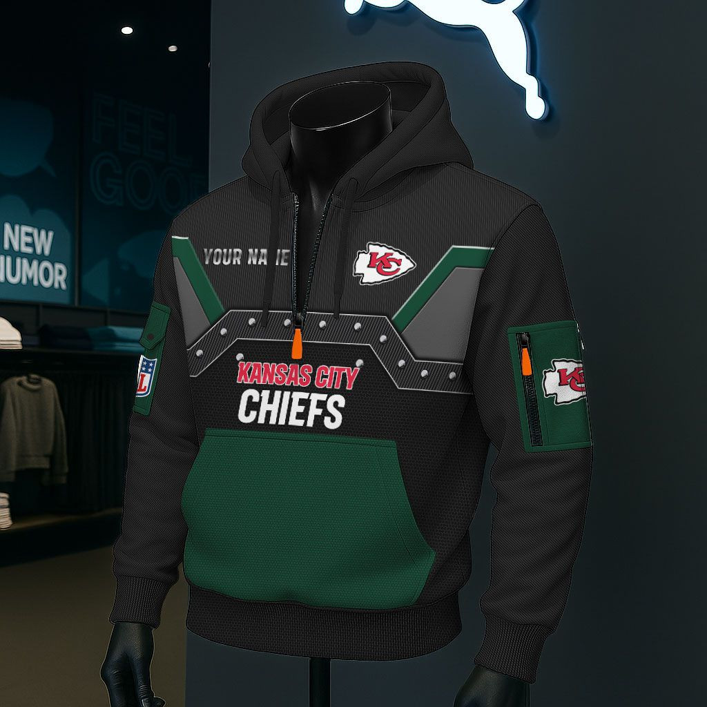 Kansas City Chiefs NFL 3D Half-Zip Hoodie PB6DYBB