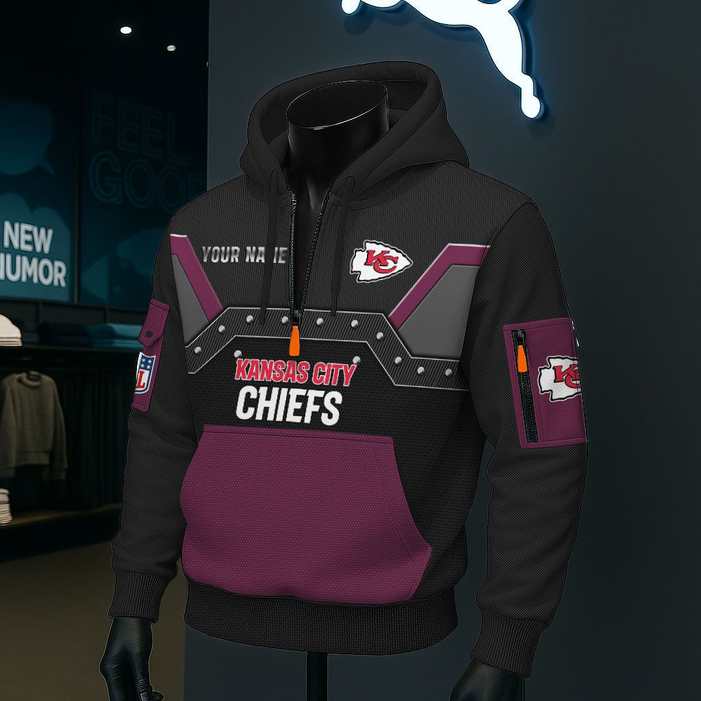 Kansas City Chiefs NFL 3D Half-Zip Hoodie PB6DYBB