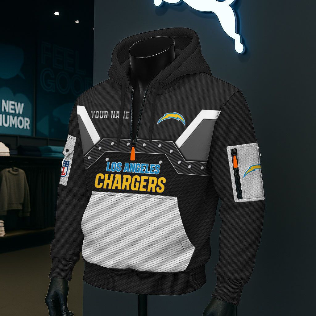 Los Angeles Chargers NFL 3D Half-Zip Hoodie PB6PKLD