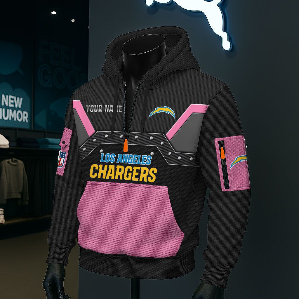 Los Angeles Chargers NFL 3D Half-Zip Hoodie PB6PKLD