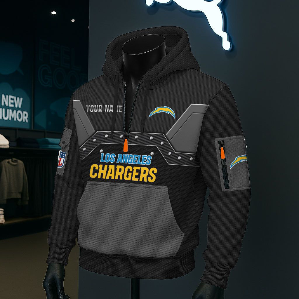 Los Angeles Chargers NFL 3D Half-Zip Hoodie PB6PKLD