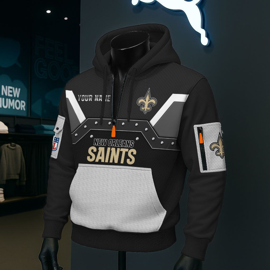 New Orleans Saints NFL 3D Half-Zip Hoodie PB78YYC