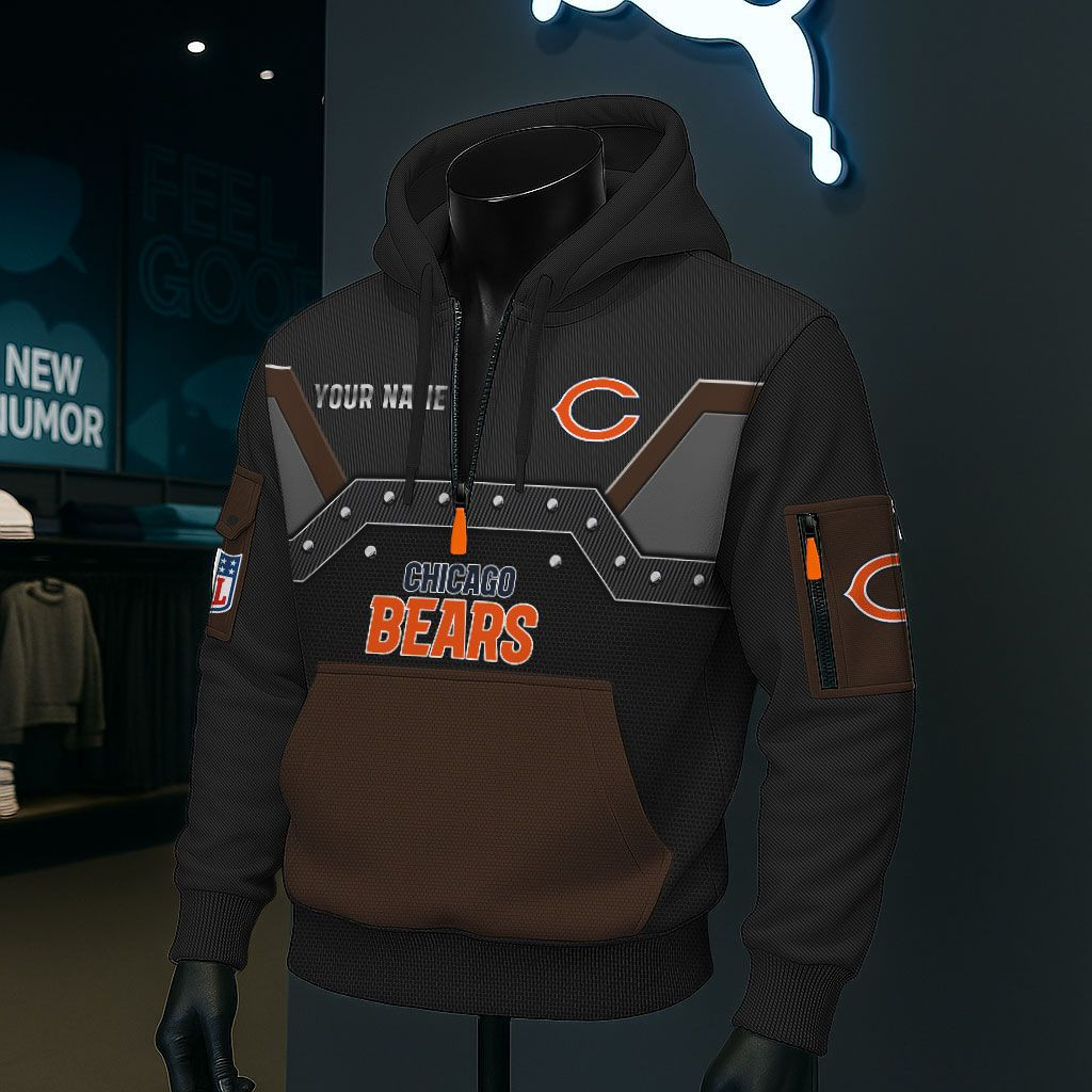 Chicago Bears NFL 3D Half-Zip Hoodie PBUI5OF