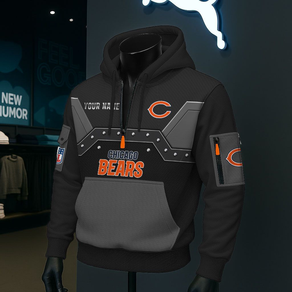 Chicago Bears NFL 3D Half-Zip Hoodie PBUI5OF
