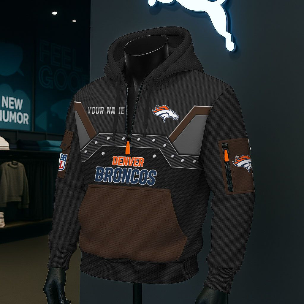 Denver Broncos NFL 3D Half-Zip Hoodie PBYGV88