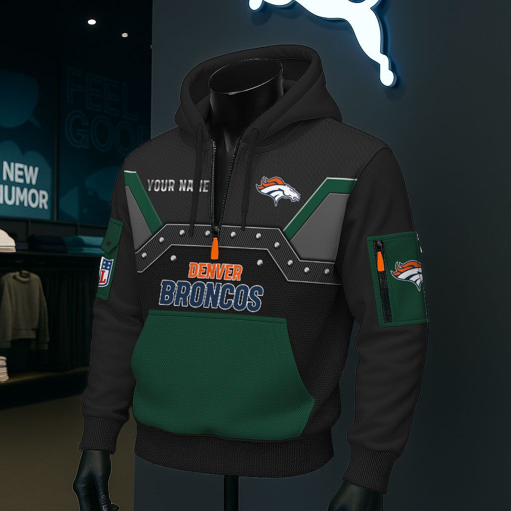 Denver Broncos NFL 3D Half-Zip Hoodie PBYGV88