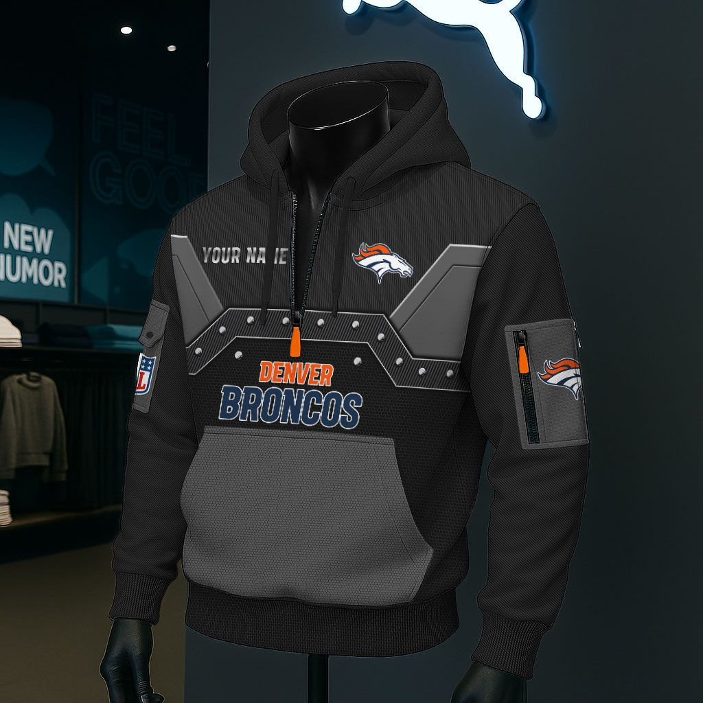 Denver Broncos NFL 3D Half-Zip Hoodie PBYGV88