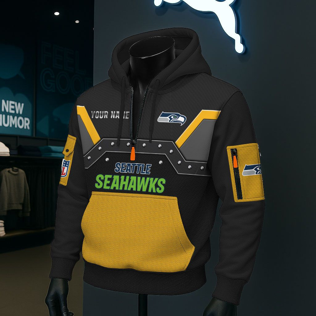 Seattle Seahawks NFL 3D Half-Zip Hoodie PB5L7XG