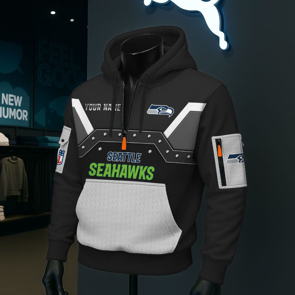 Seattle Seahawks NFL 3D Half-Zip Hoodie PB5L7XG