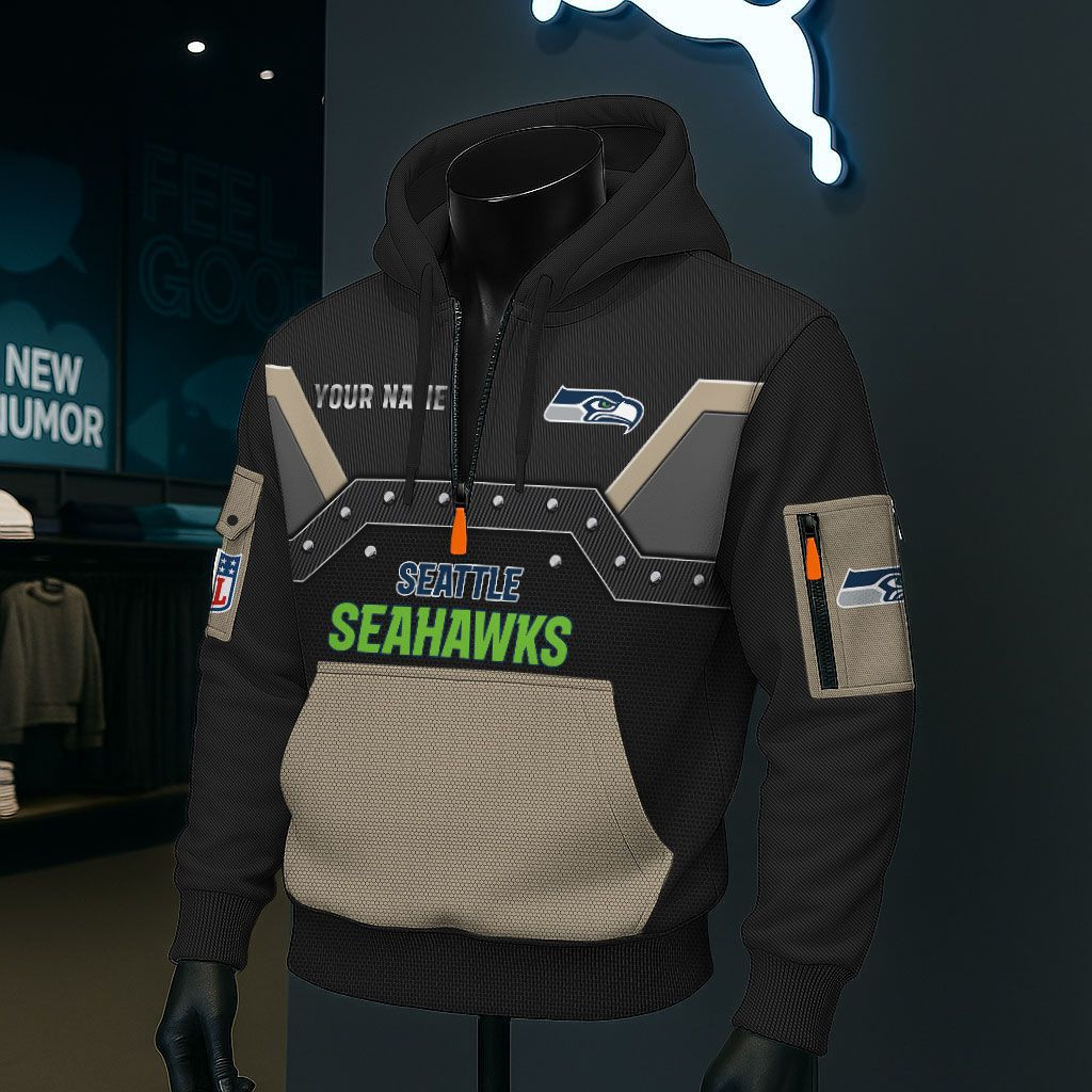 Seattle Seahawks NFL 3D Half-Zip Hoodie PB5L7XG