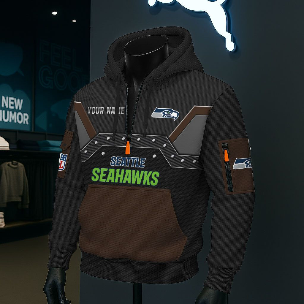 Seattle Seahawks NFL 3D Half-Zip Hoodie PB5L7XG