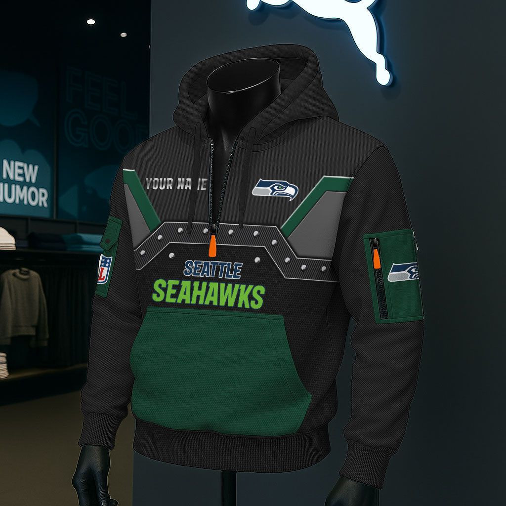 Seattle Seahawks NFL 3D Half-Zip Hoodie PB5L7XG