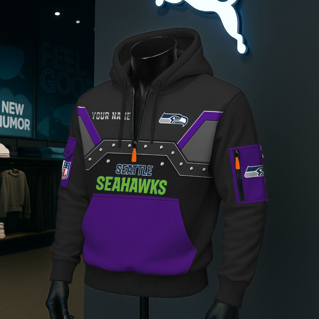 Seattle Seahawks NFL 3D Half-Zip Hoodie PB5L7XG