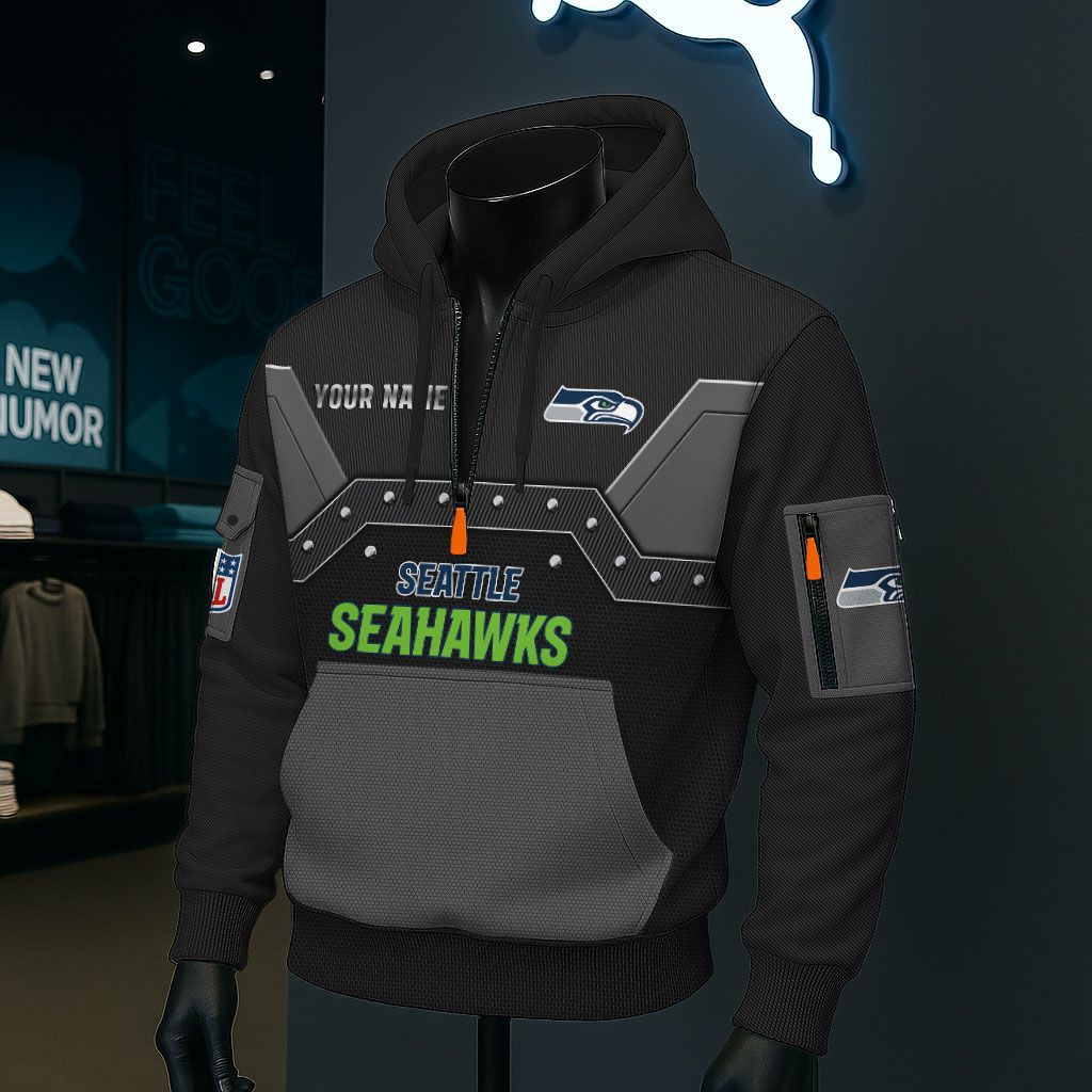 Seattle Seahawks NFL 3D Half-Zip Hoodie PB5L7XG