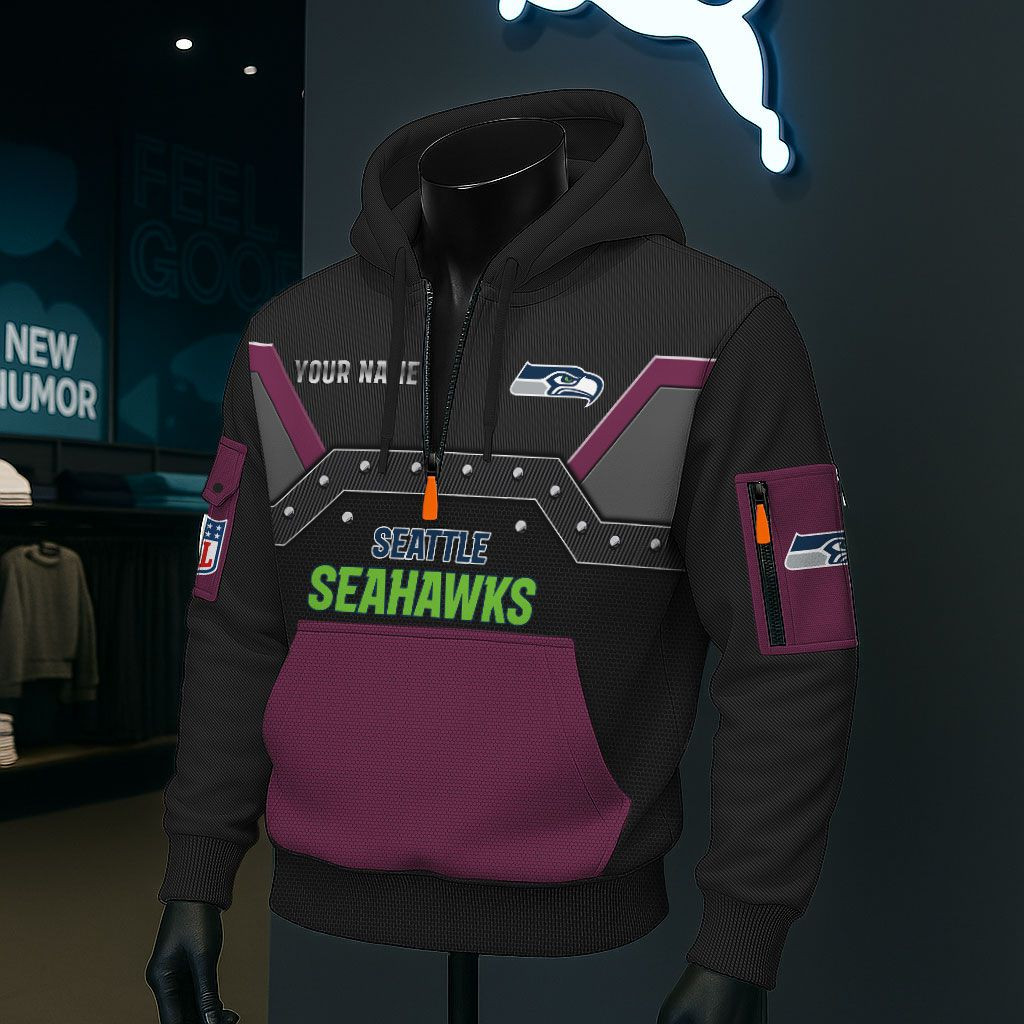 Seattle Seahawks NFL 3D Half-Zip Hoodie PB5L7XG