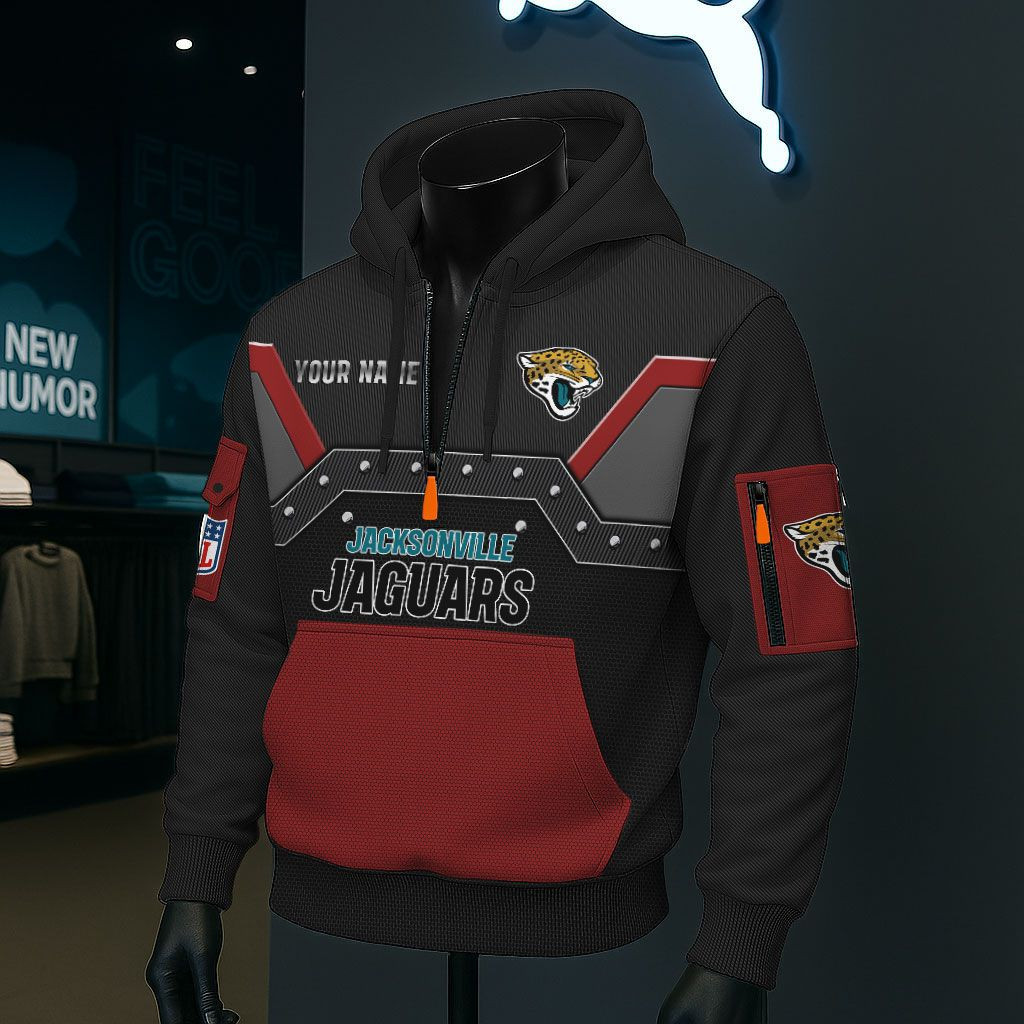 Jacksonville Jaguars NFL 3D Half-Zip Hoodie PBQBIV0