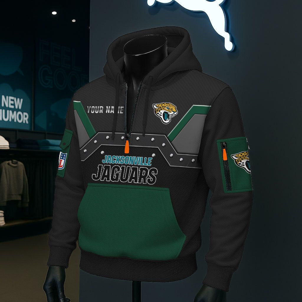 Jacksonville Jaguars NFL 3D Half-Zip Hoodie PBQBIV0