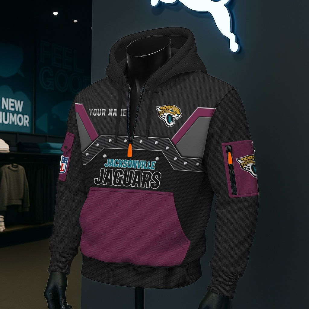 Jacksonville Jaguars NFL 3D Half-Zip Hoodie PBQBIV0