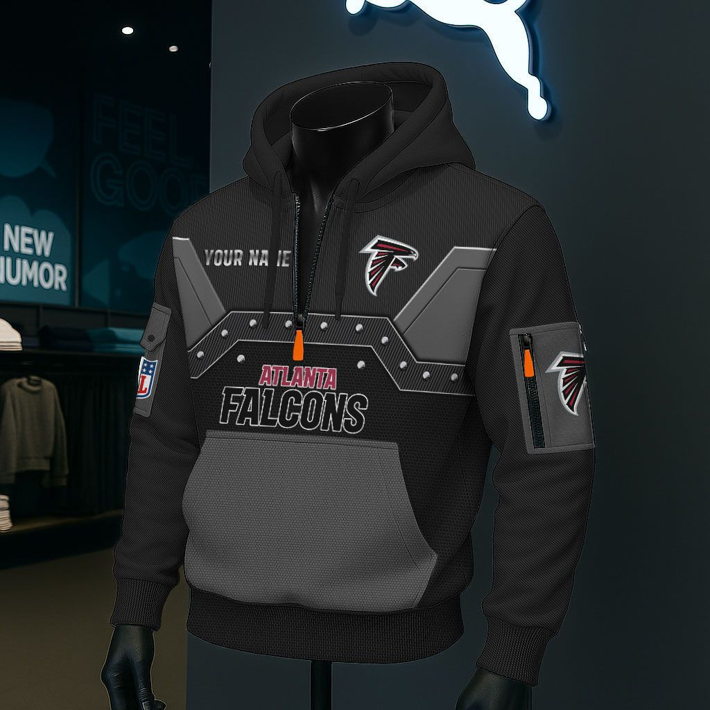 Atlanta Falcons NFL 3D Half-Zip Hoodie BRDCT3DA0224