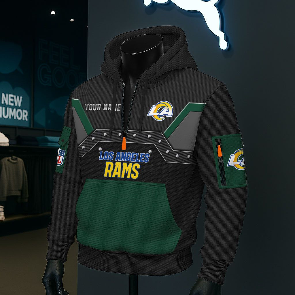 Los Angeles Rams NFL 3D Half-Zip Hoodie PB9UCNS