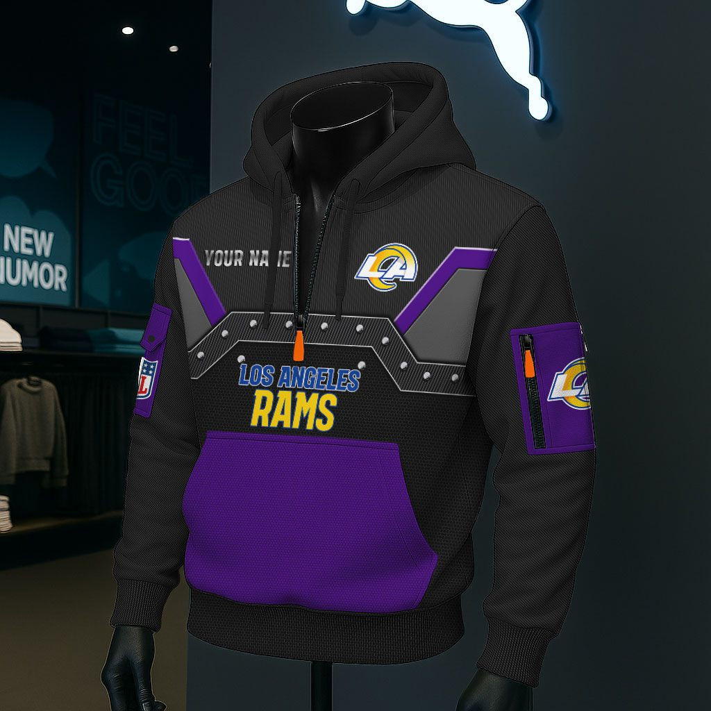 Los Angeles Rams NFL 3D Half-Zip Hoodie PB9UCNS