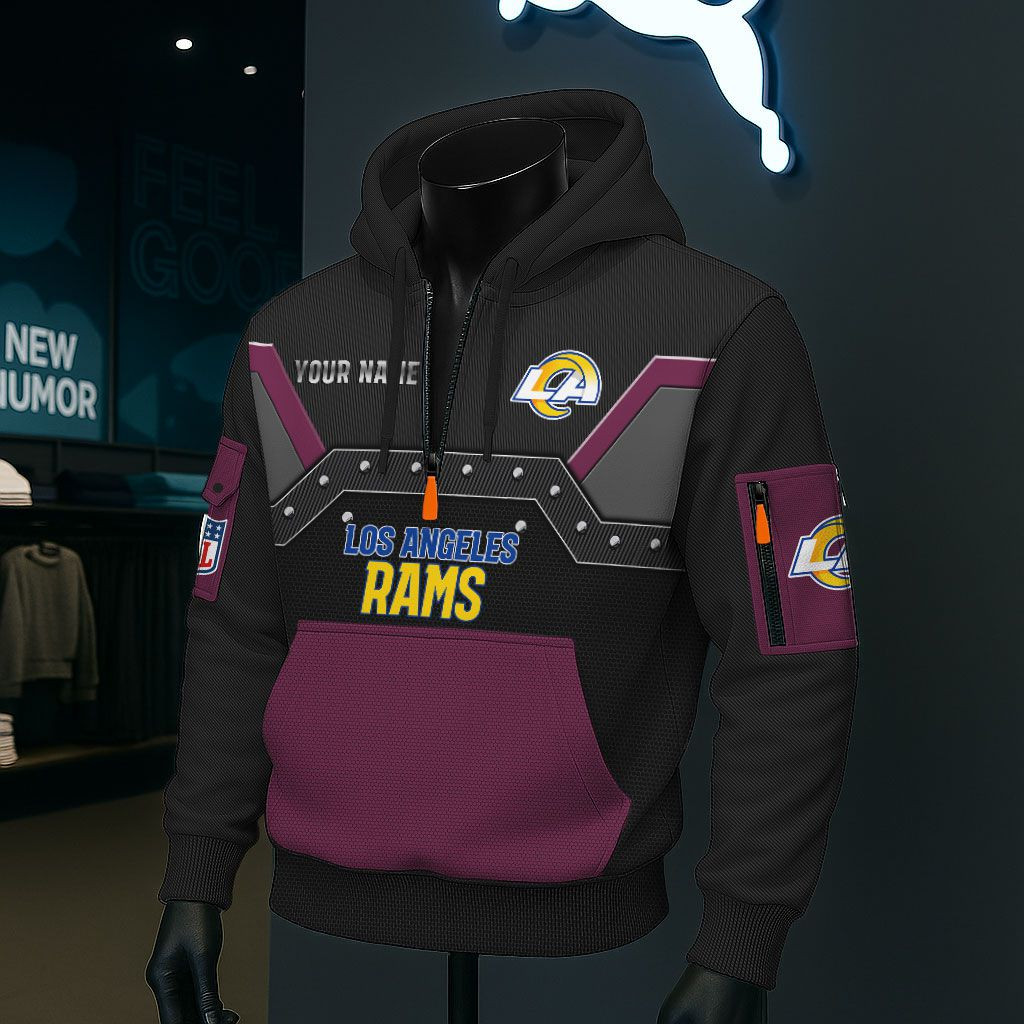 Los Angeles Rams NFL 3D Half-Zip Hoodie PB9UCNS