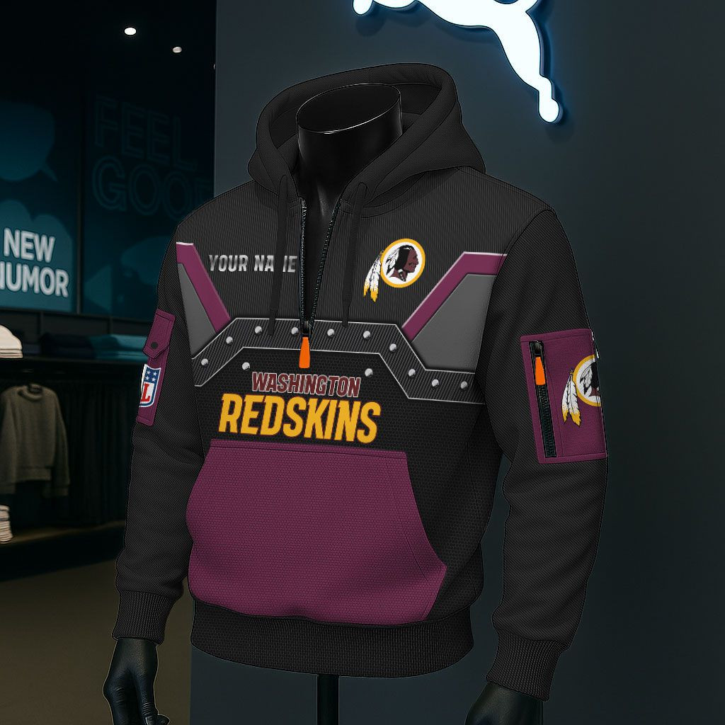 Washington Redskins NFL 3D Half-Zip Hoodie PBFVZO5
