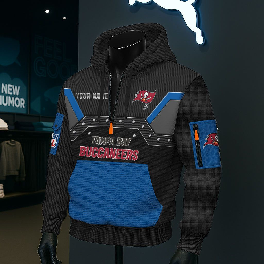 Tampa Bay Buccaneers NFL 3D Half-Zip Hoodie PB7N5GN