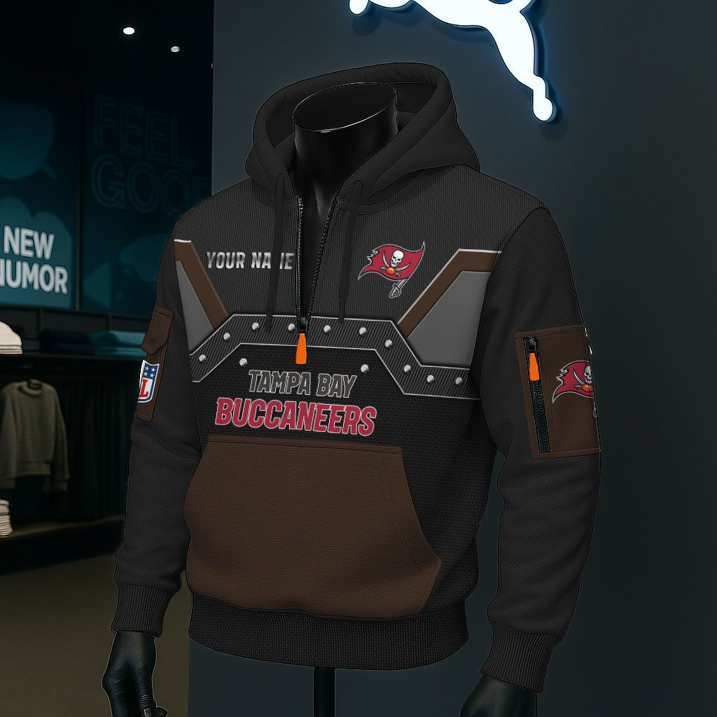 Tampa Bay Buccaneers NFL 3D Half-Zip Hoodie PB7N5GN