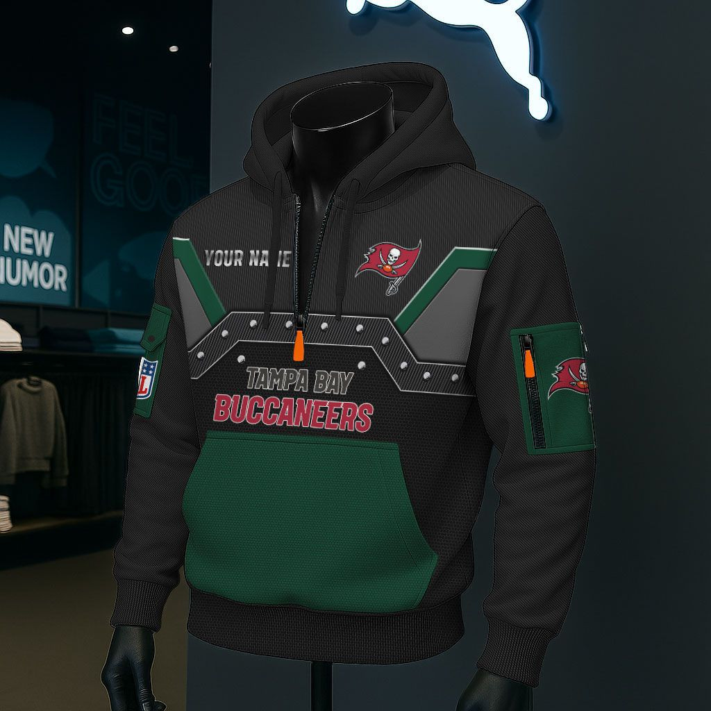 Tampa Bay Buccaneers NFL 3D Half-Zip Hoodie PB7N5GN