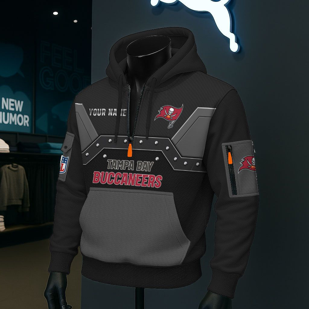 Tampa Bay Buccaneers NFL 3D Half-Zip Hoodie PB7N5GN