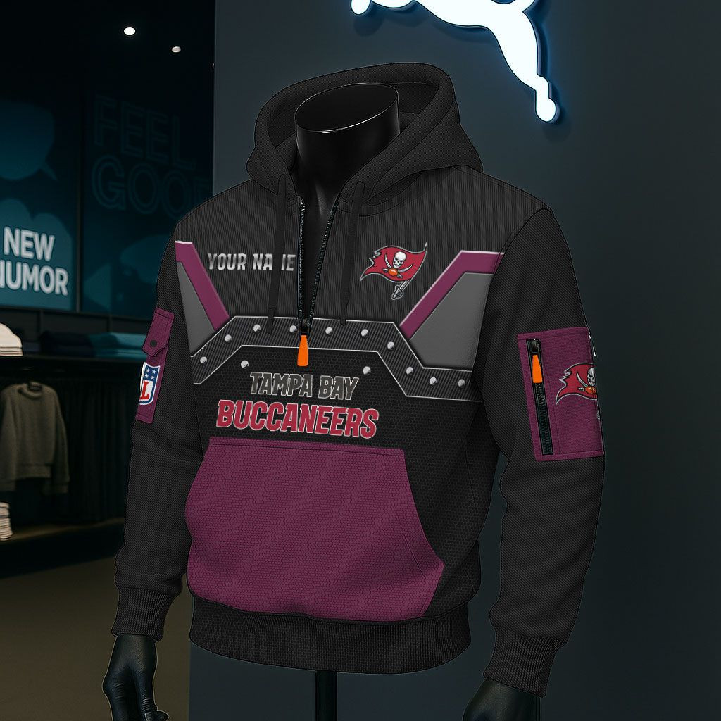 Tampa Bay Buccaneers NFL 3D Half-Zip Hoodie PB7N5GN