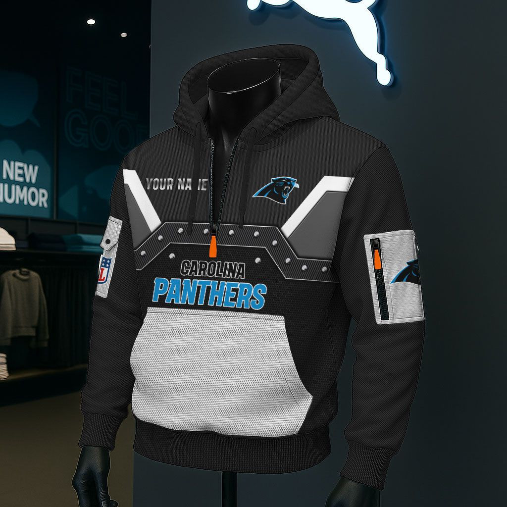 Carolina Panthers NFL 3D Half-Zip Hoodie PBJB7CG