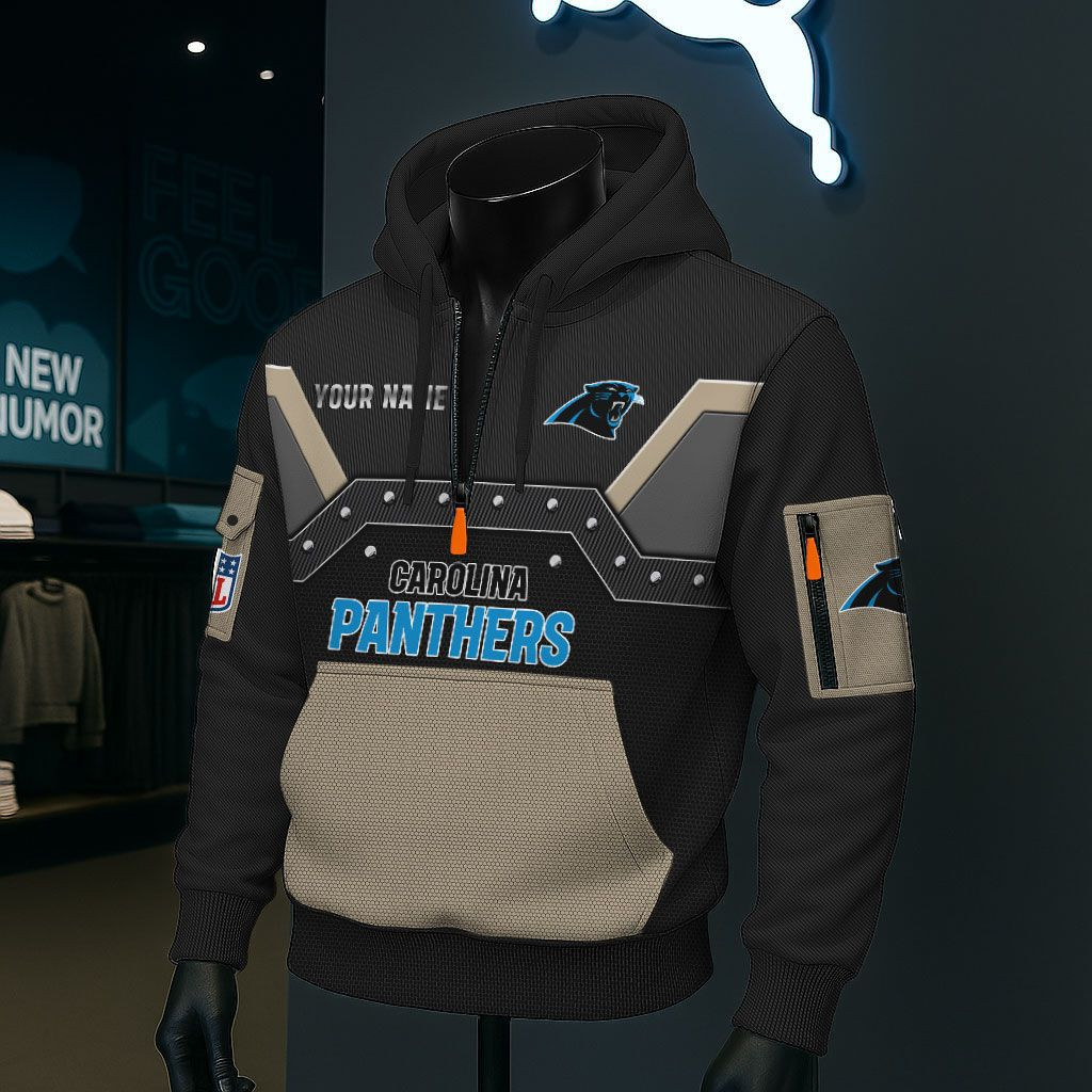 Carolina Panthers NFL 3D Half-Zip Hoodie PBJB7CG