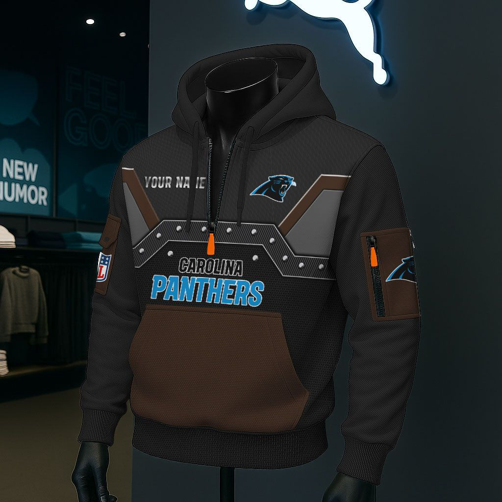 Carolina Panthers NFL 3D Half-Zip Hoodie PBJB7CG