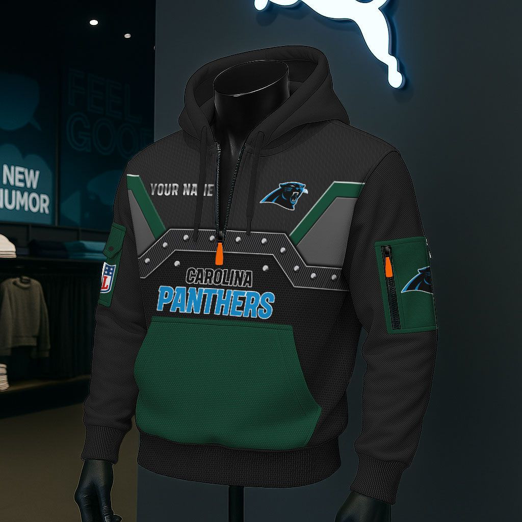 Carolina Panthers NFL 3D Half-Zip Hoodie PBJB7CG