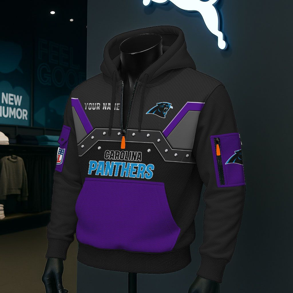 Carolina Panthers NFL 3D Half-Zip Hoodie PBJB7CG