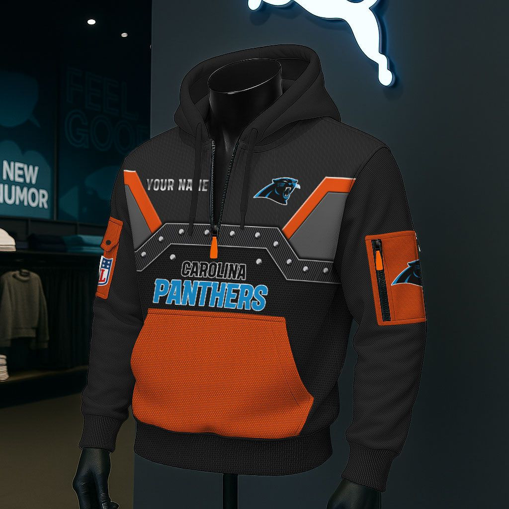 Carolina Panthers NFL 3D Half-Zip Hoodie PBJB7CG
