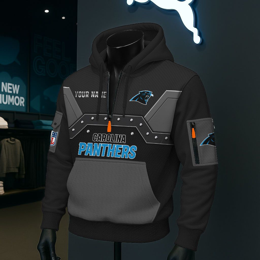 Carolina Panthers NFL 3D Half-Zip Hoodie PBJB7CG
