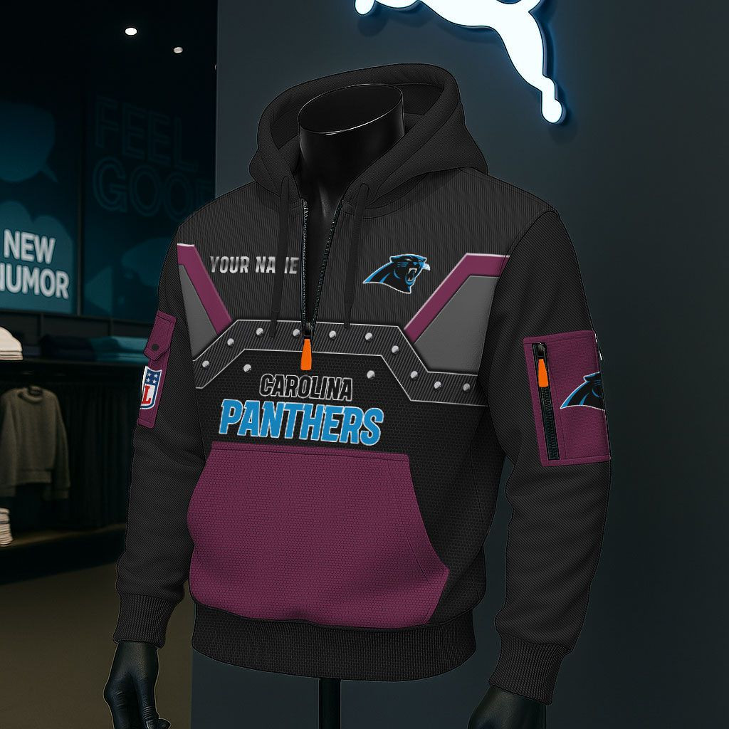Carolina Panthers NFL 3D Half-Zip Hoodie PBJB7CG