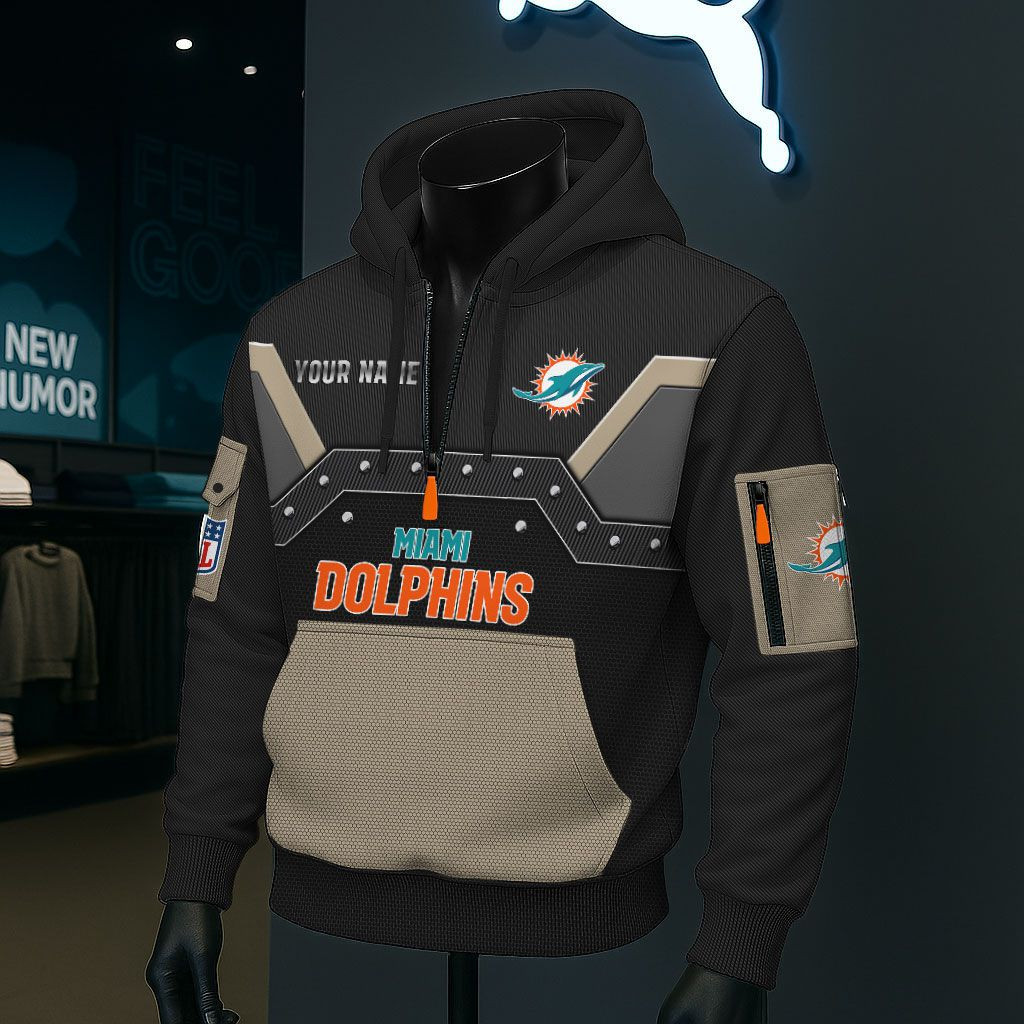 Miami Dolphins NFL 3D Half-Zip Hoodie PBGW02R