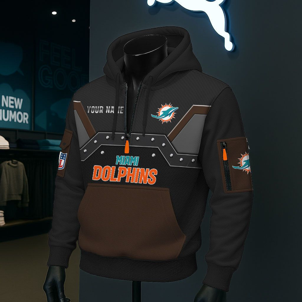 Miami Dolphins NFL 3D Half-Zip Hoodie PBGW02R