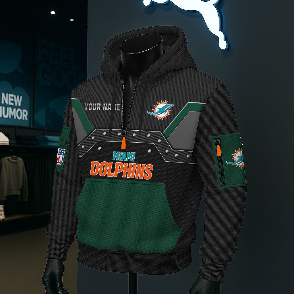 Miami Dolphins NFL 3D Half-Zip Hoodie PBGW02R