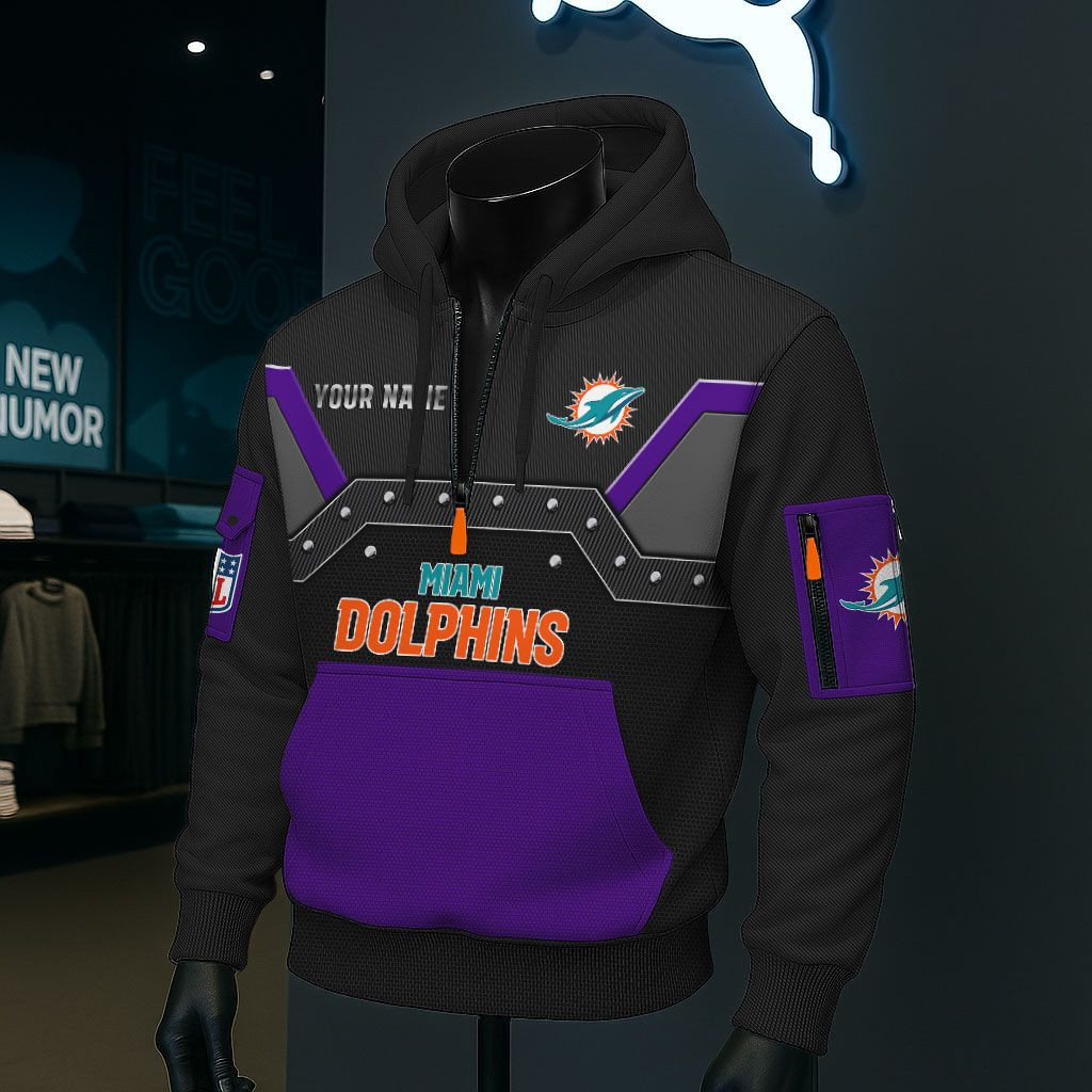 Miami Dolphins NFL 3D Half-Zip Hoodie PBGW02R