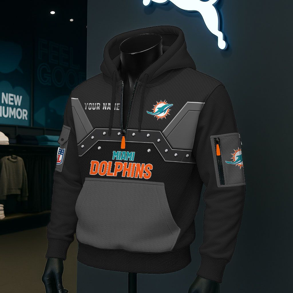 Miami Dolphins NFL 3D Half-Zip Hoodie PBGW02R