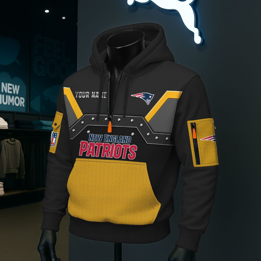 New England Patriots NFL 3D Half-Zip Hoodie PBT2WMM