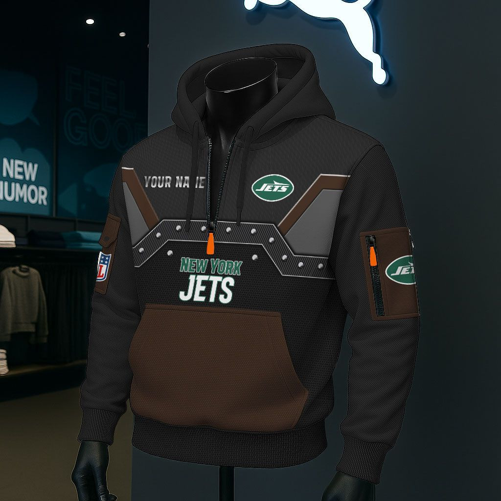 New York Jets NFL 3D Half-Zip Hoodie PBV6SVO